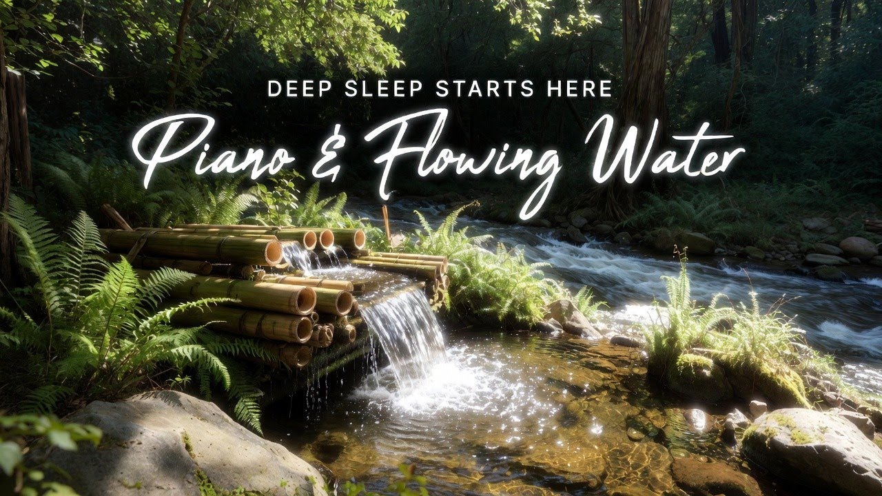 Relaxing Piano with Nature Water Flow 🍃 Deep Sleep Music for Calm Mind