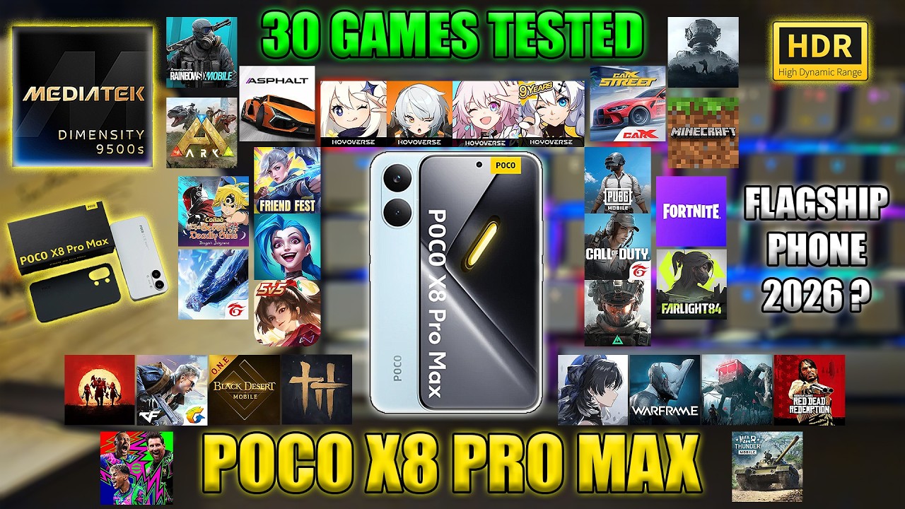 POCO X8 PRO MAX | 30 Games Tested on Max Graphics Setting!