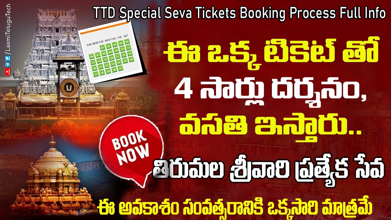 Breaking News: Tirumala One Ticket – 4 Darshans + Rooms | TTD Special Seva Tickets Full Details