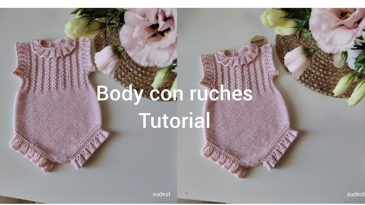 Body con ruches/ kniting Tutorial salopette ai ferri per neonati 