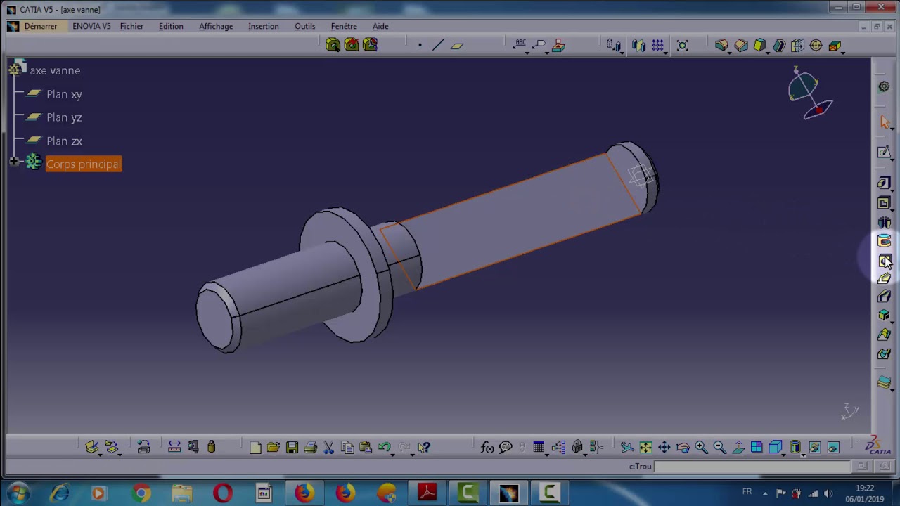 Training: Catia v5 axe vanne (exercice 4)