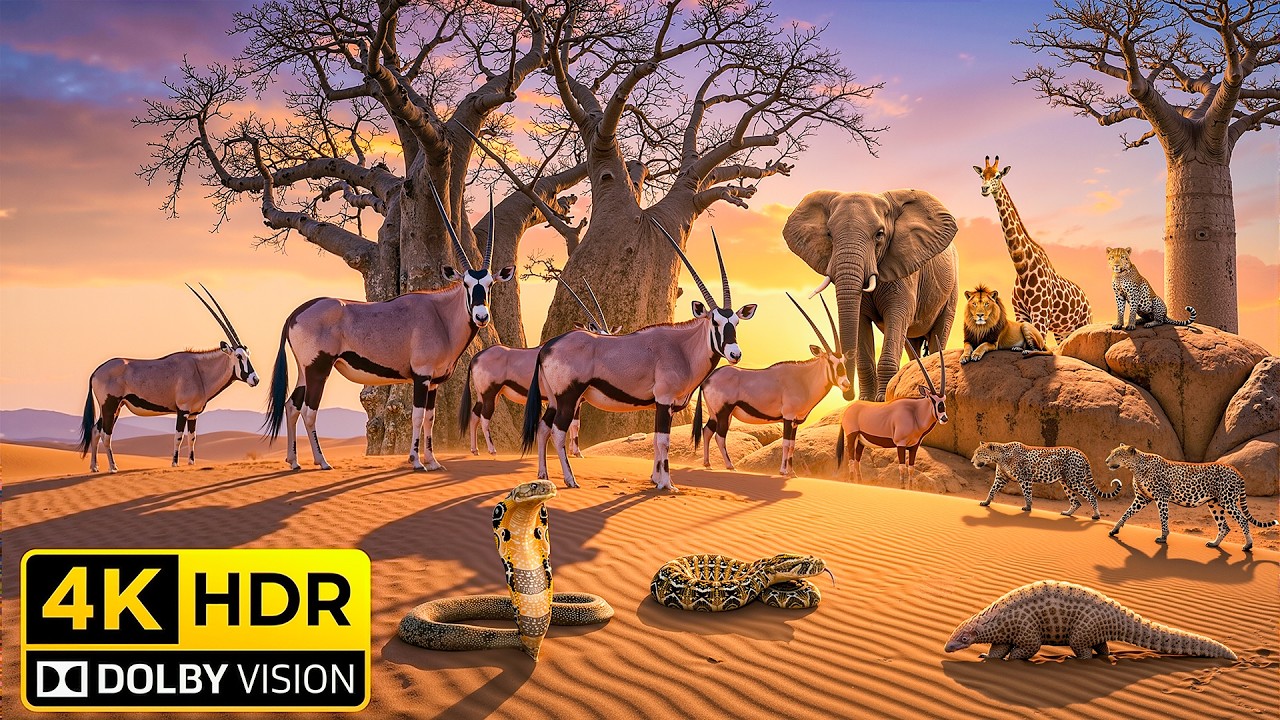 Across Animals of Africa 4K HDR - Relaxing Wildlife Scenes with Cinematic Sounds