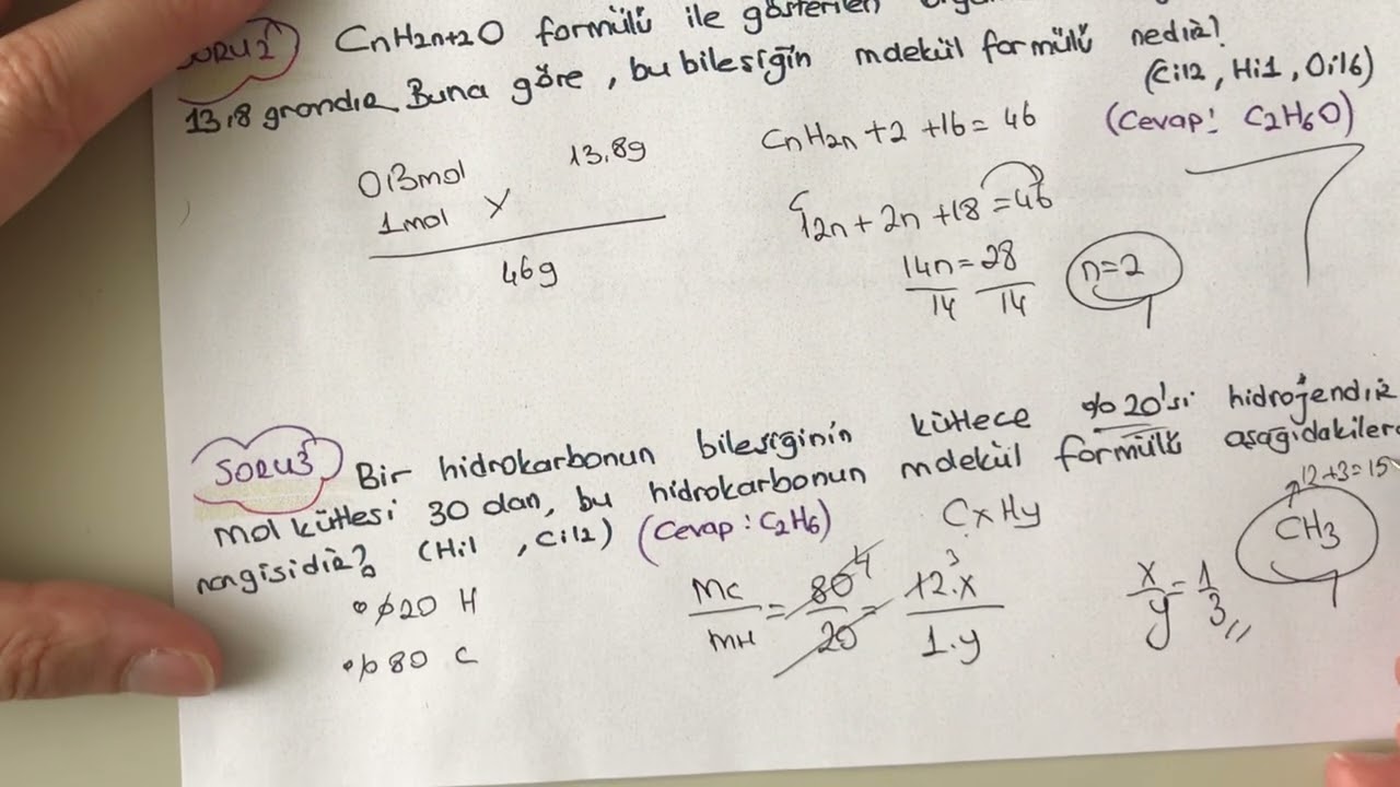 Basit form&uuml;l , Molek&uuml;l form&uuml;l&uuml;? Molde &ccedil;&ouml;zd&uuml;ğ&uuml;m&uuml;z &ouml;rnekler!! Hızlı &ccedil;&ouml;z&uuml;m tekrar