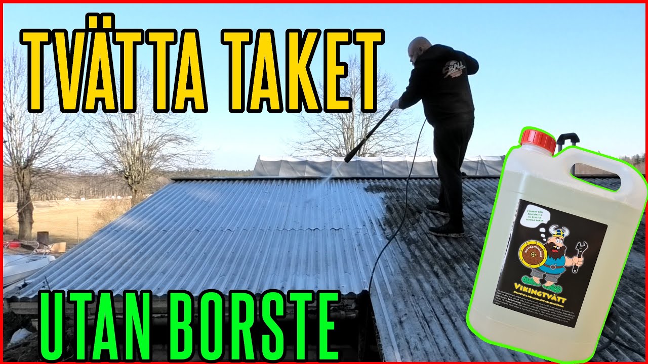 Tvättar taket på mitt garage