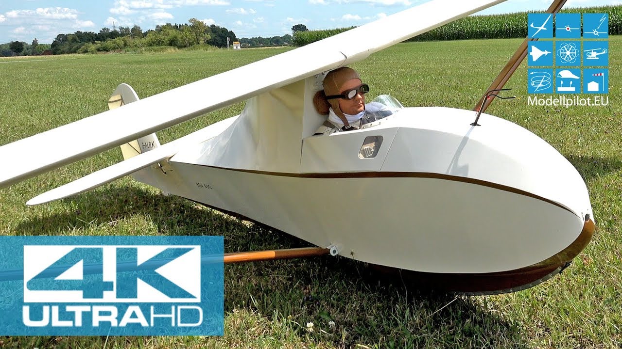XXL RC HÜTTER H17 50% M 1:2 SCALE GLIDER ANDREAS BRÜCK AIRSHOW FLIGHT INTERVIEW [4K]