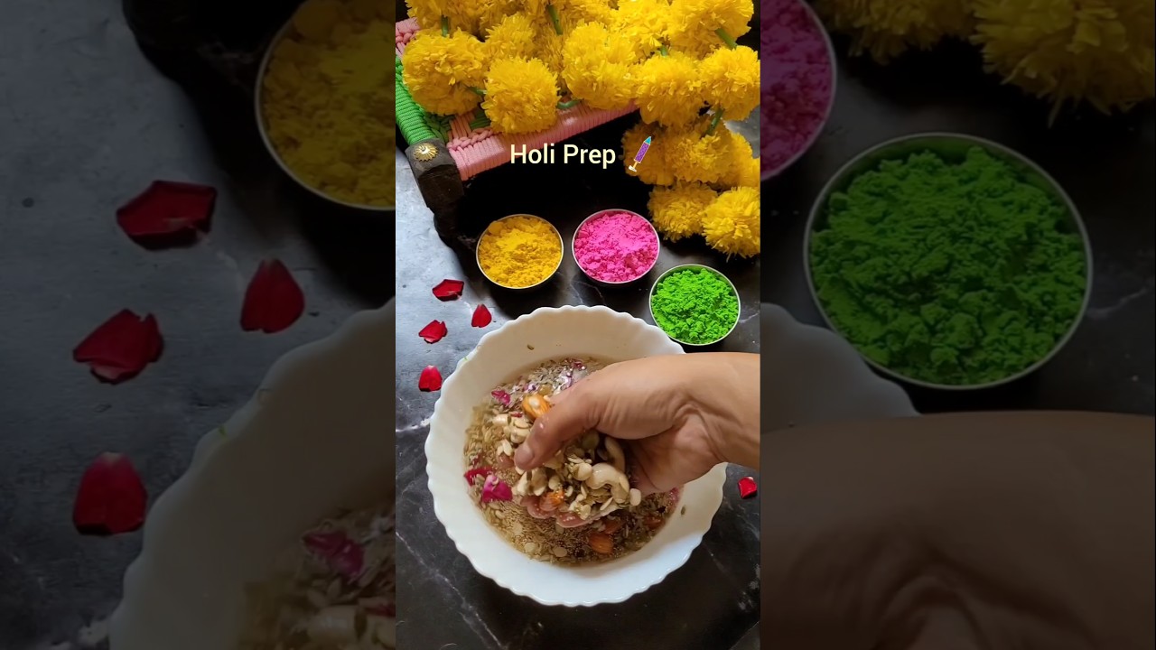 Holi preparation.  