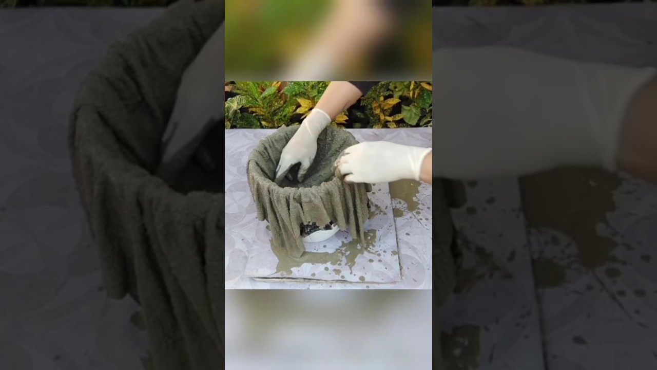 Very Great Ideas From An Old Towel And Cement - Flower Pot Decor #cement #how #shorts