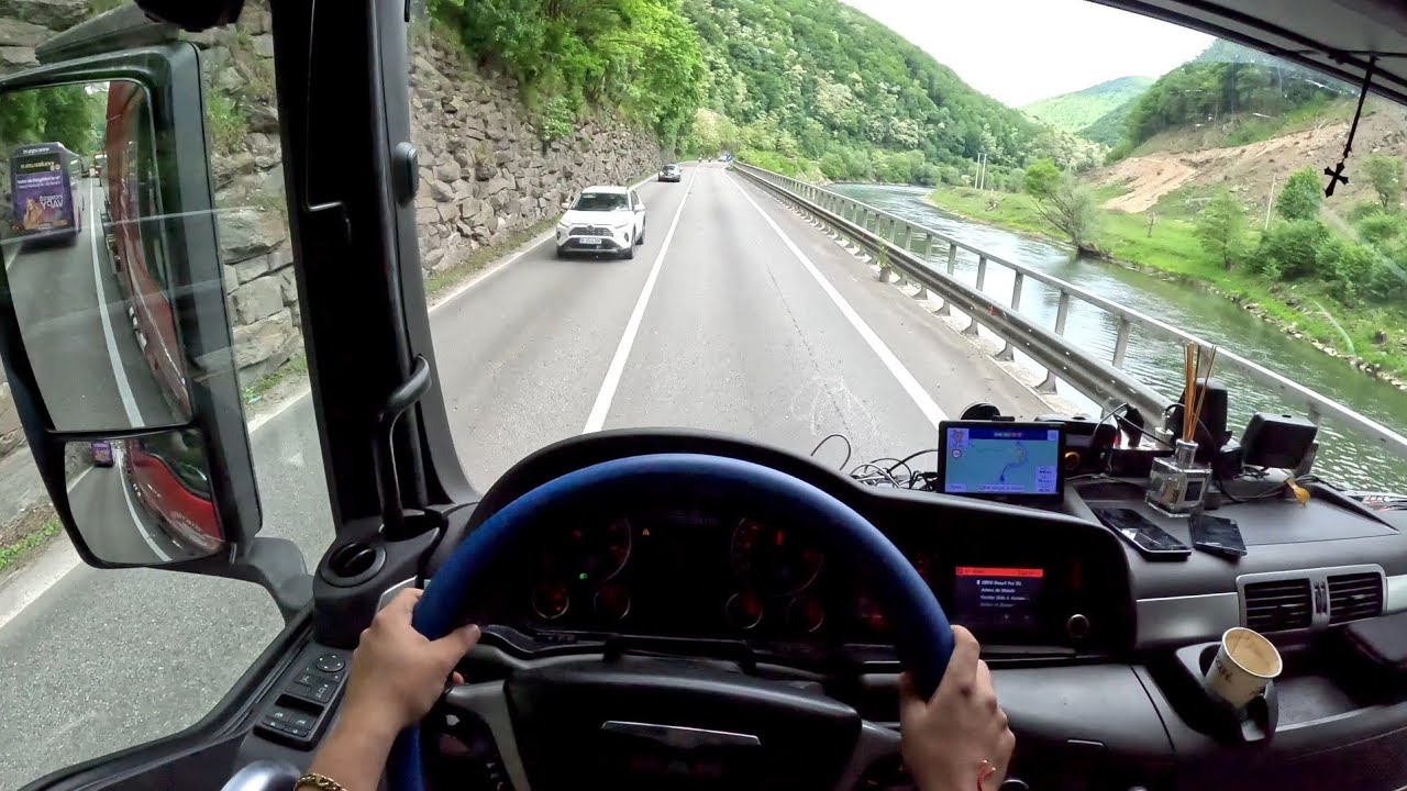 Pov Truck Man Tgx ❌ truck driver drives through the Carpathian mountains in Romania - Valea Oltului