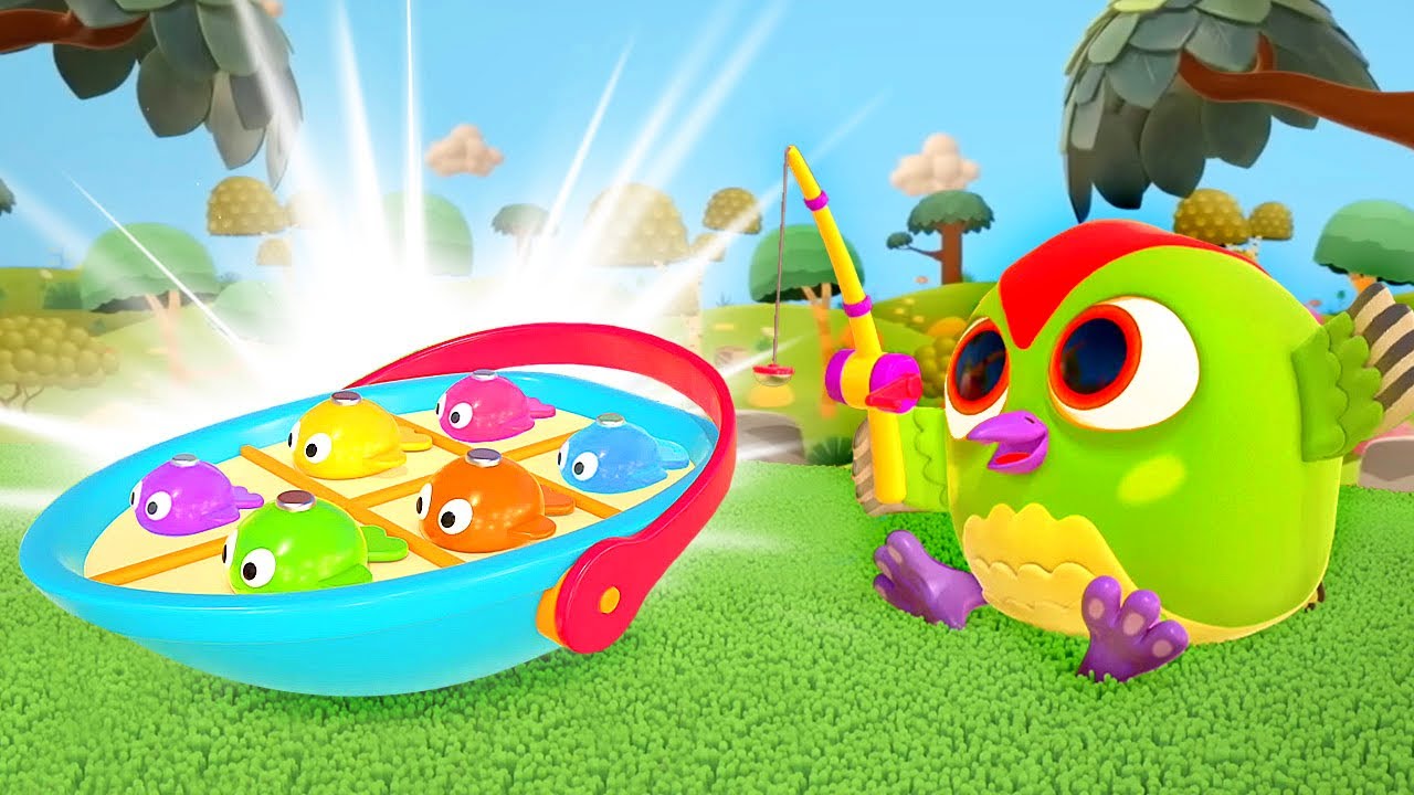 Where Are the Fish? Baby Birds Search for Toy Fish and Play with a Toy Sorter Boat.