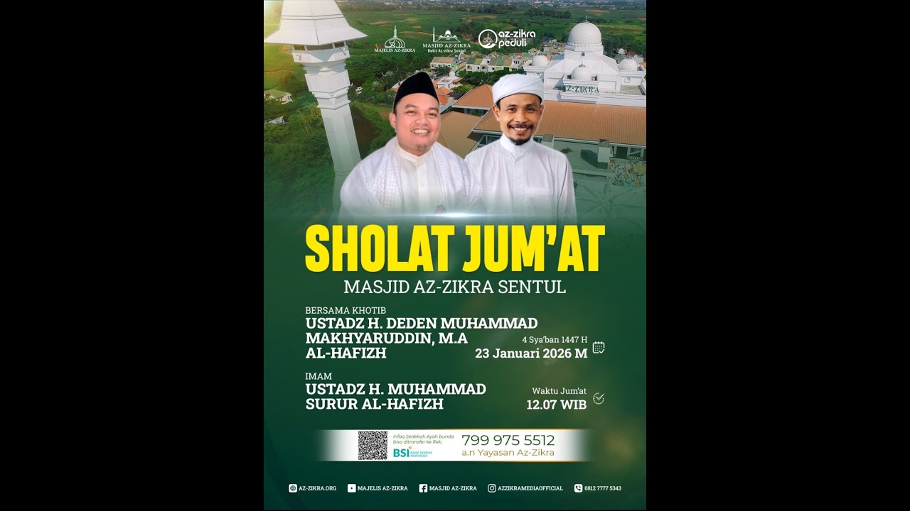 🔴LIVE SHOLAT JUM'AT MASJID AZ-ZIKRA SENTUL