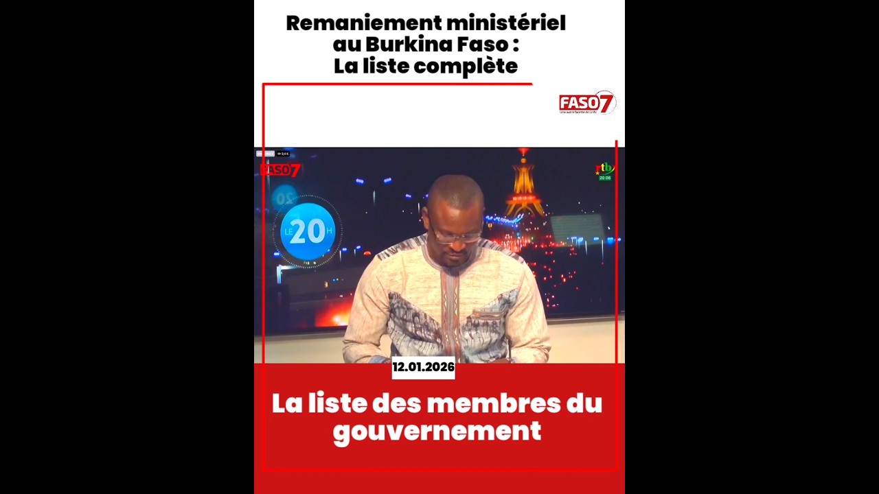 Remaniement minist&eacute;riel au Burkina Faso : La nouvelle composition du gouvernement