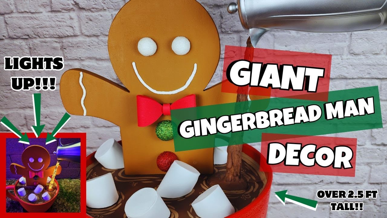GIANT CUP OF HOT CHOCOLATE DIY | GINGERBREAD MAN CHRISTMAS DECOR | OUTDOOR Christmas 🎄 Decor  DIY