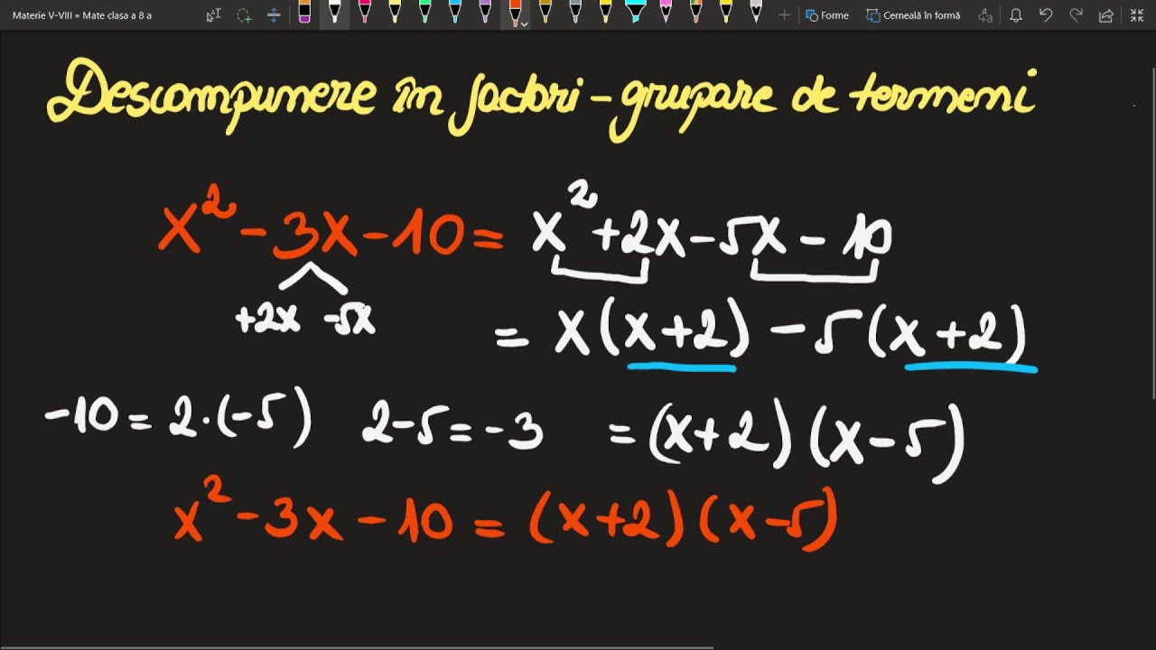 Descompunerea in factori grupare de termeni clasa a 8 a (Invata Matematica Usor-Meditatii Online)