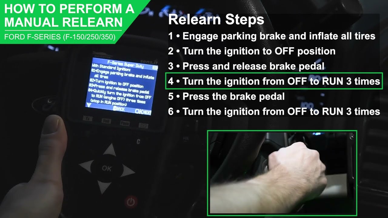 How To Manually Relearn Ford F150 Alligator RS+ TPMS (English)