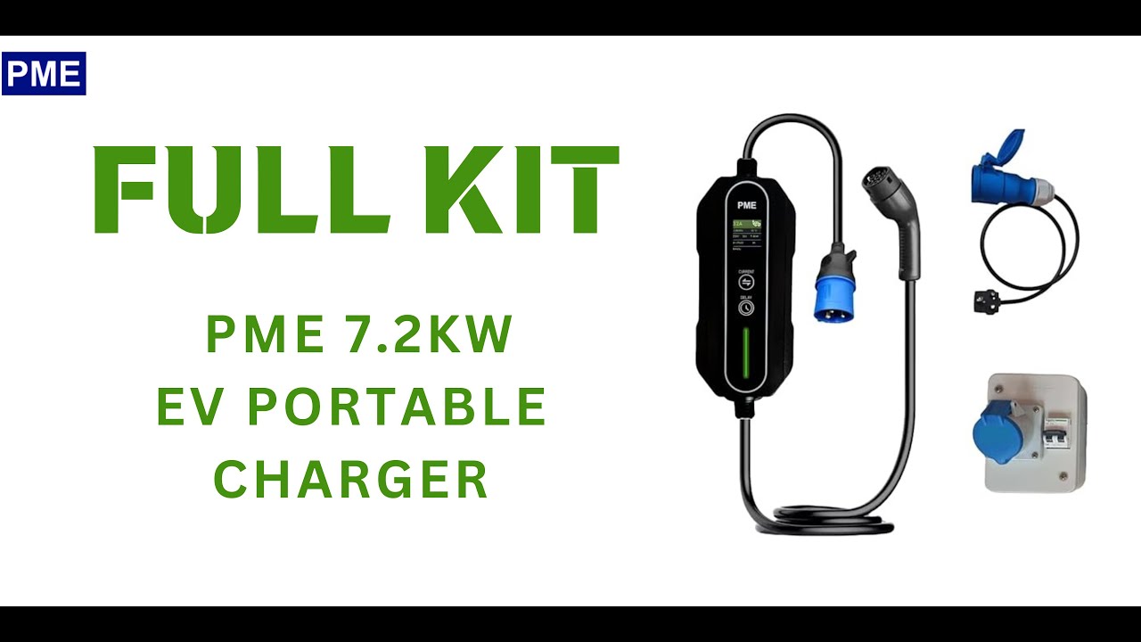 EV charging at home | EV charger 7.2kW Portable, Carry anywhere | PM Electronics