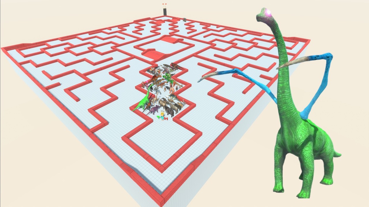 ESCAPE FROM ALIEN BRACHIOSAURUS #8 - ARBS - Animal Revolt Battle Simulator