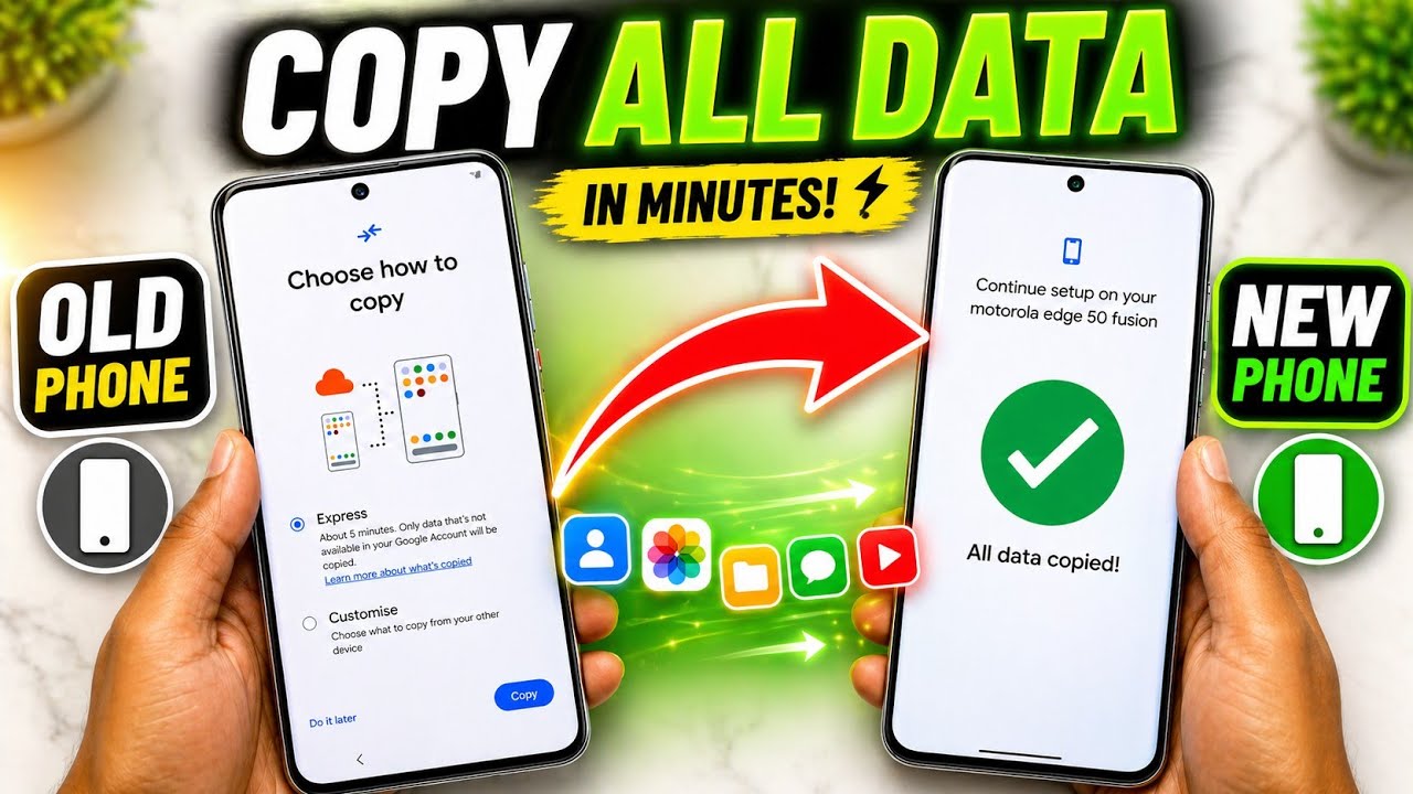 Copy All Data From Old Phone To New Phone | Android To Android Data Transfer 