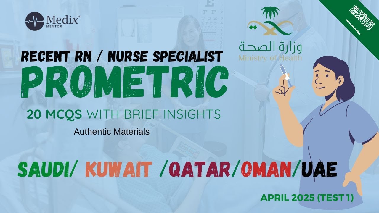 April 2025 Prometric Test 1 Q & A for Nurses | Prometric Saudi, DHA, QATAR, OMAN and Kuwait