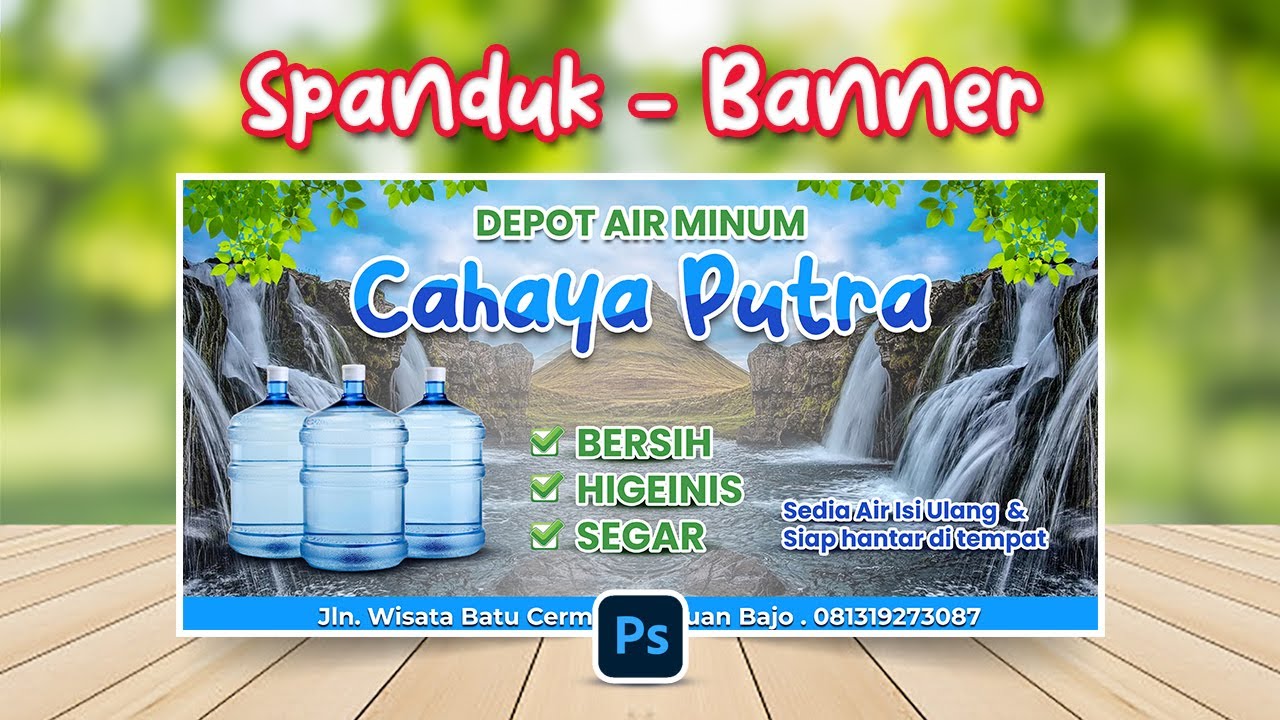 Desain Spanduk Depot Air Minum dengan Photoshop
