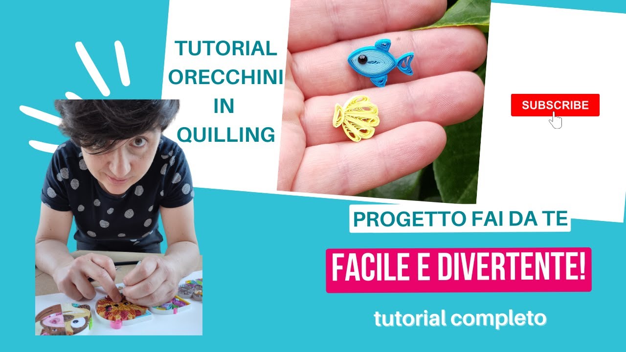 TUTORIAL QUILLING ORECCHINI di carta CONCHIGLIA E PESCIOLINO
