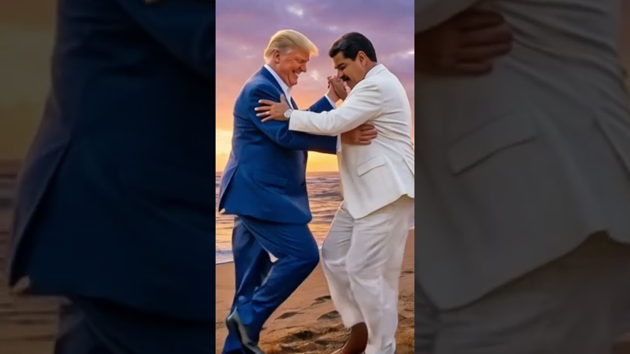 Donald Trump y Nicol&aacute;s Maduro bailando salsa en la playa #music #remix