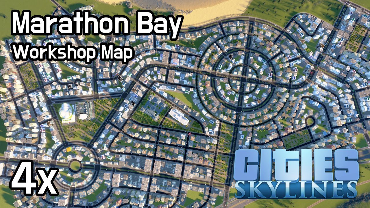 Cities Skylines - Marathon Bay 4x | No MODs, No DLCs