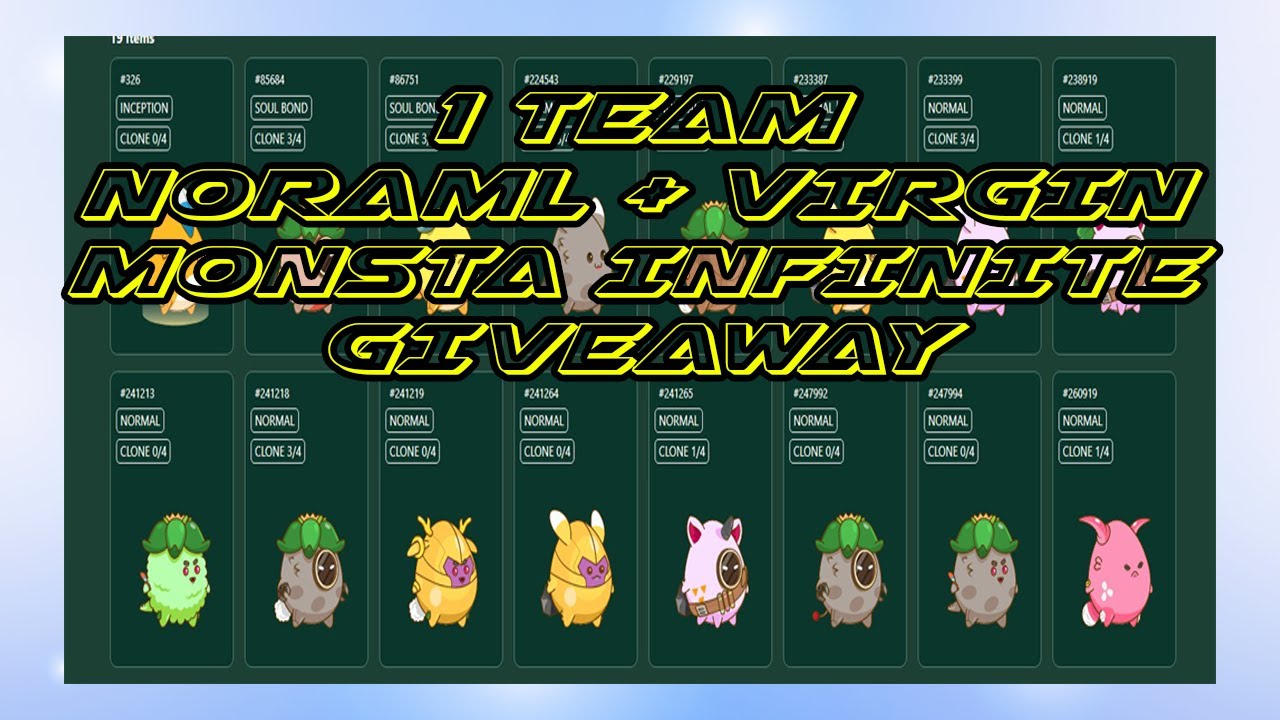 Monsta Infinite Giveaway! 1 Team of Normal + Virgins Monsta