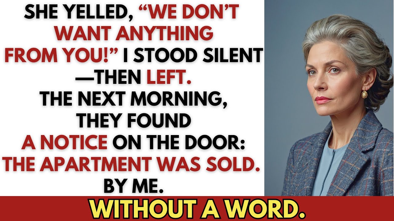 My Son and DIL Said They Wanted Nothing From Me—So I Sold the Apartment I Bought for Them.