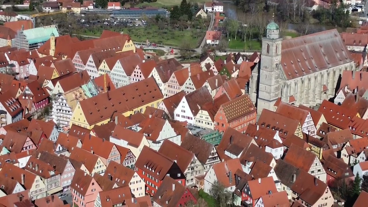 Dinkelsbühl von oben - Altstadt und Umgebung