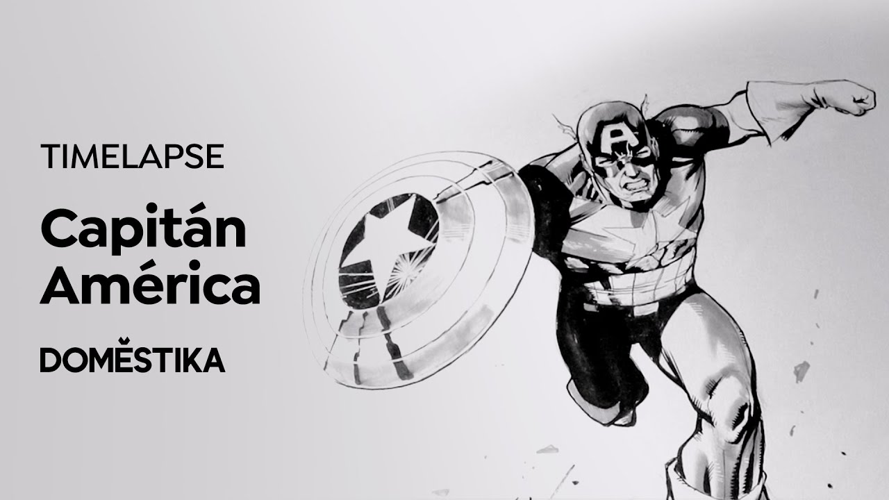 TIMELAPSE ilustración: dibujando al Capitán América - Carlos Pacheco - Domestika