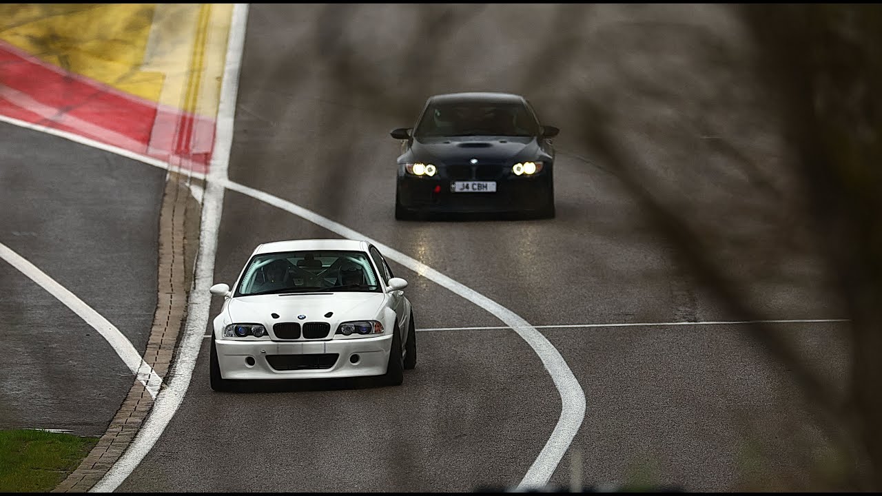 BMW e92 M3 Clubsport chasing THE PINDERWAGEN and e46 M3 at Spa Francorchamps