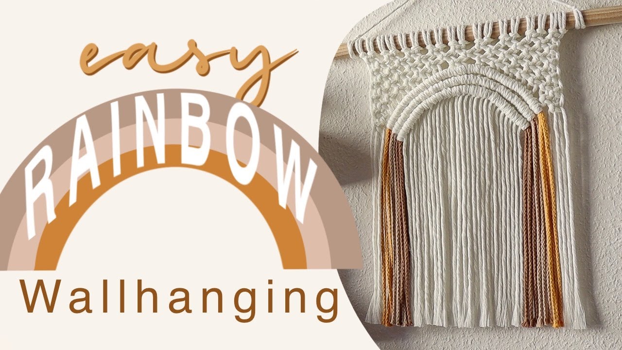 How to: RAINBOW MACRAME WALLHANGING | easy Tutorial | DIY