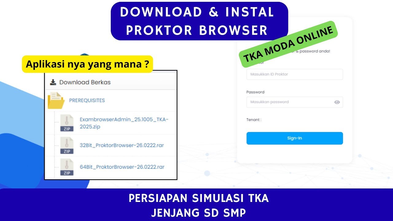 CARA DOWNLOAD DAN INSTAL APLIKASI PROKTOR BROWSER | TKA MODA FULL ONLINE