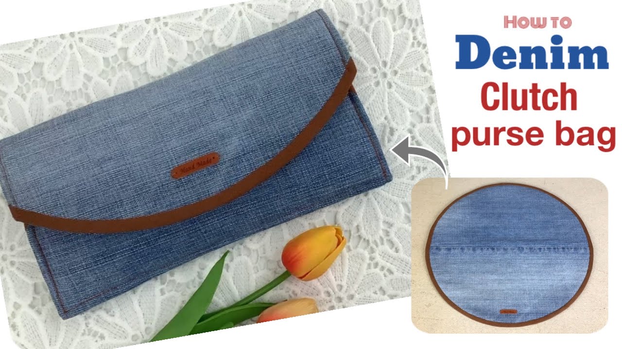 how to sew a denim clutch purse bag tutorial, sewing diy clutch purse bag, Tutorial and patterns
