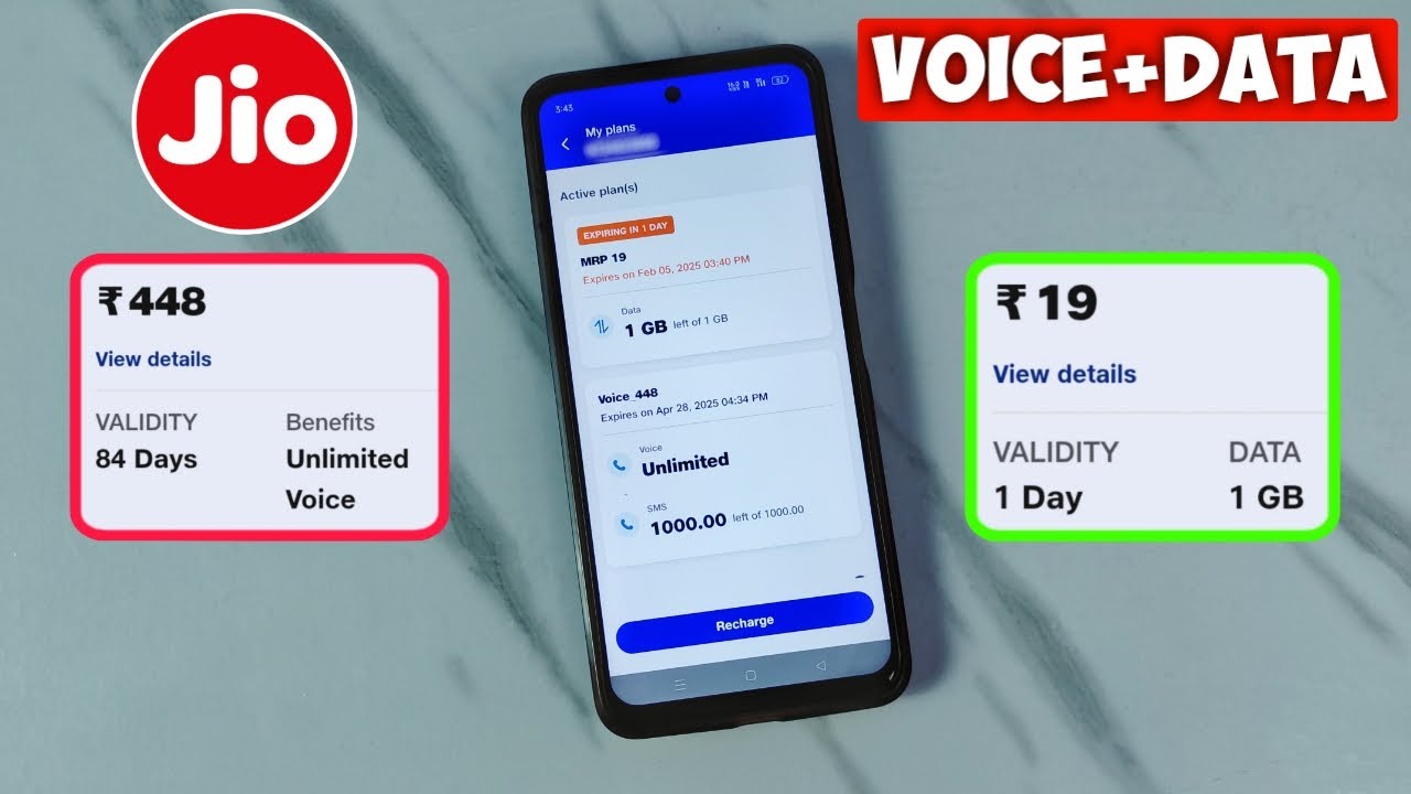 Jio Voice Plan Rs.448 with Data Pack Recharge