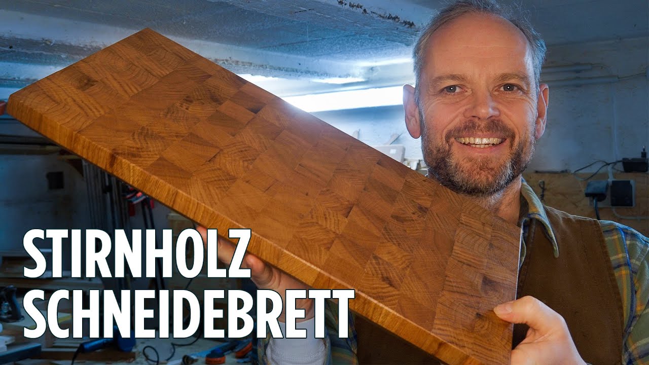 Schneidebrett aus Stirnholz selber machen | Brotschneidebrett Hirnholz