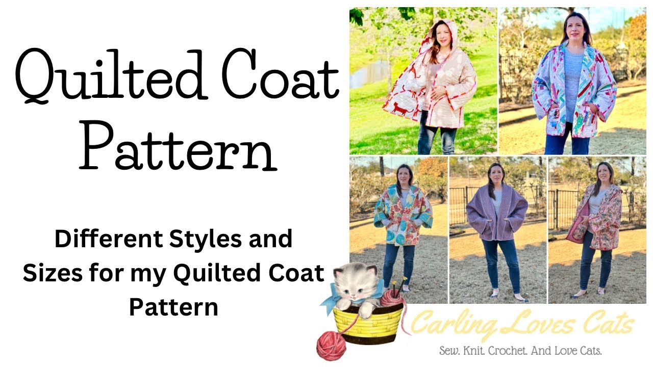 Carling Loves Cats Quilted Coat Styles and Sizes