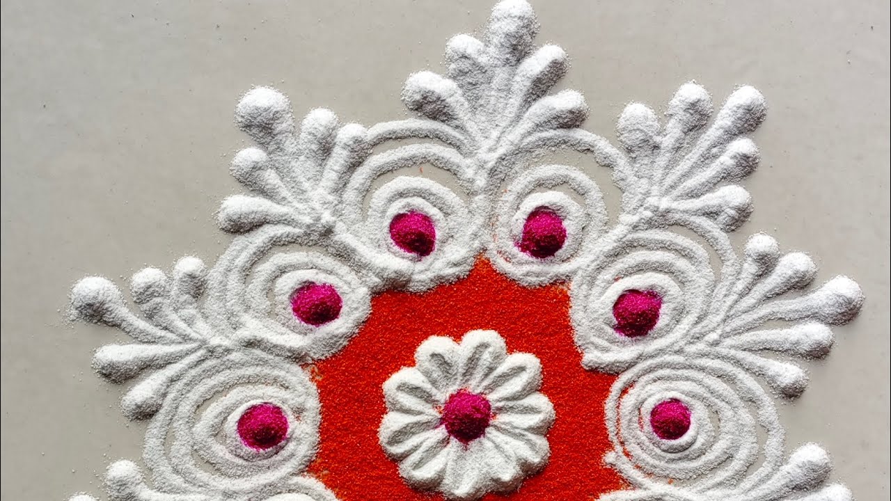 Simple rangoli designs for daily use 🌼#rangoliartbyak 