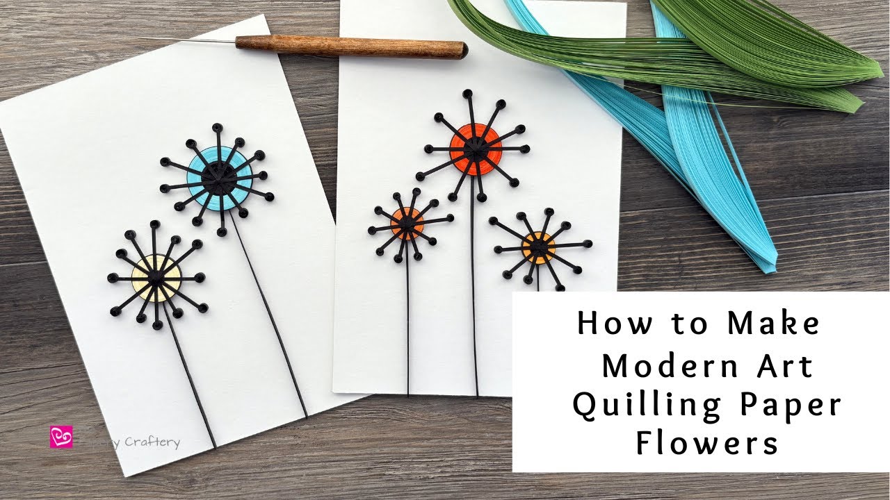 How to Make Modern Art Flowers with Quilling Paper | Quilling for Beginners
