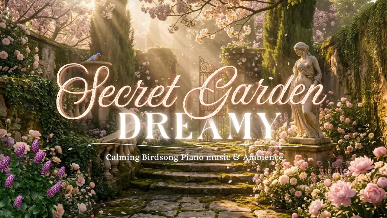 Secret Garden Dream 🌸 Calming Piano & Birdsong Ambience for Study, Relaxation & Sleep