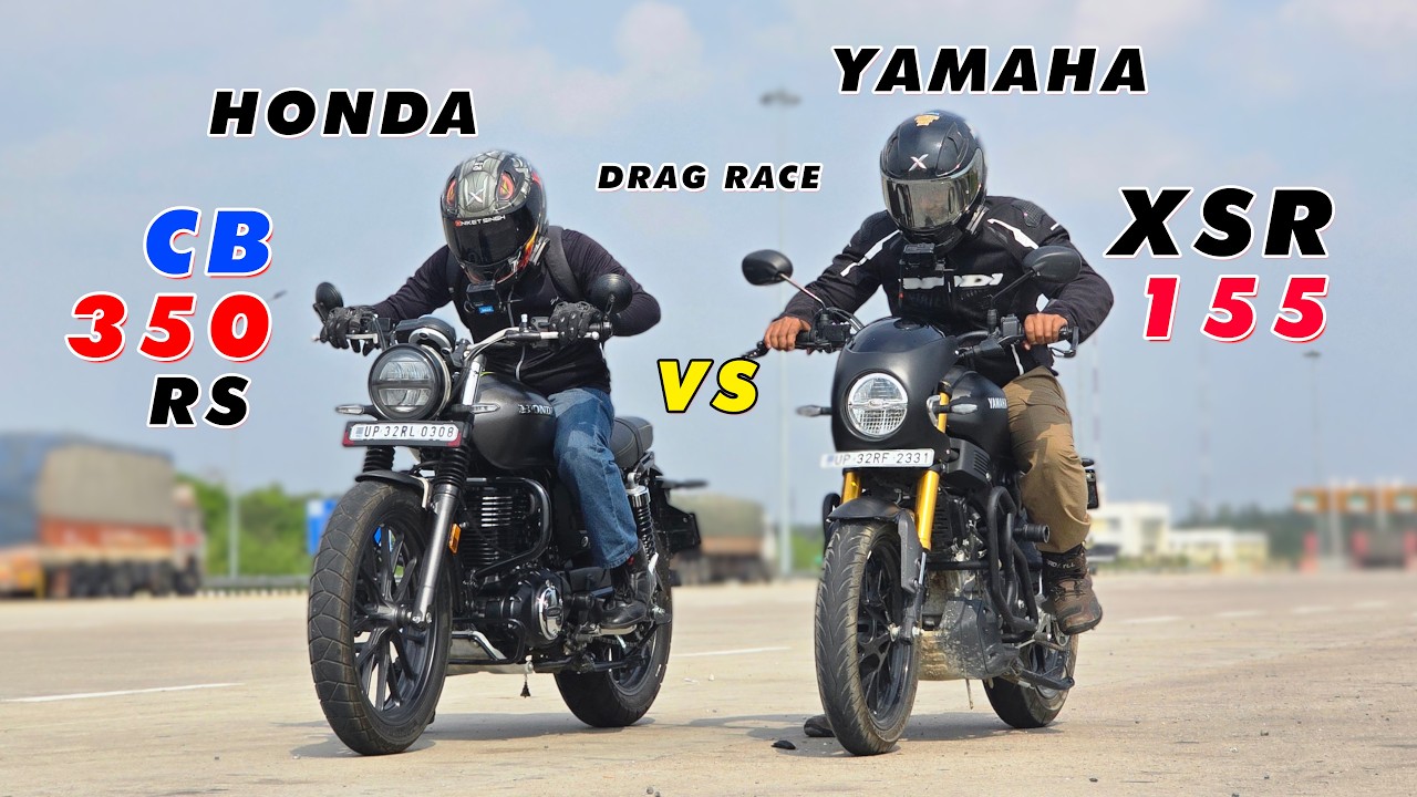 2026 Yamaha XSR 155 Black vs 2026 Honda CB350RS 🔥 Drag Race | Which Retro Bike DOMINATES?
