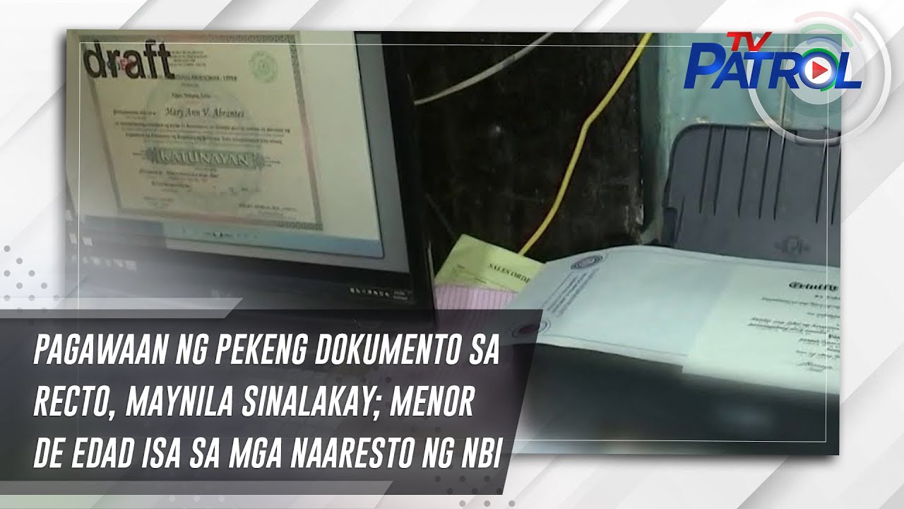 Pagawaan ng pekeng dokumento sa Recto, Maynila sinalakay; menor de edad isa sa mga naaresto ng NBI