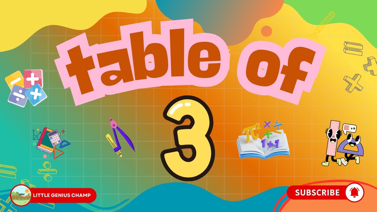 TABLE OF 3 SONG 🎵 | Learn Multiplication Easily for Kids