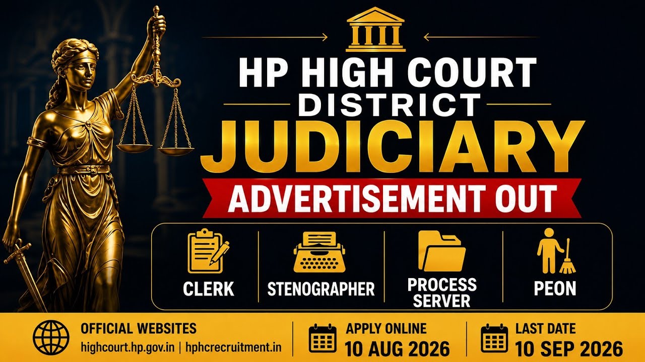 HP HIGH COURT DISTRICT JUDICIARY RECRUITMENT 2026 | 388 VACANCIES | CLERK, PROCESS SERVER & PEON