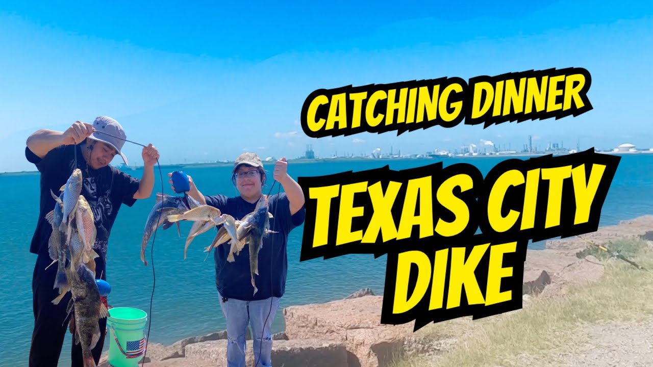 Catching dinner at Texas City Dike.