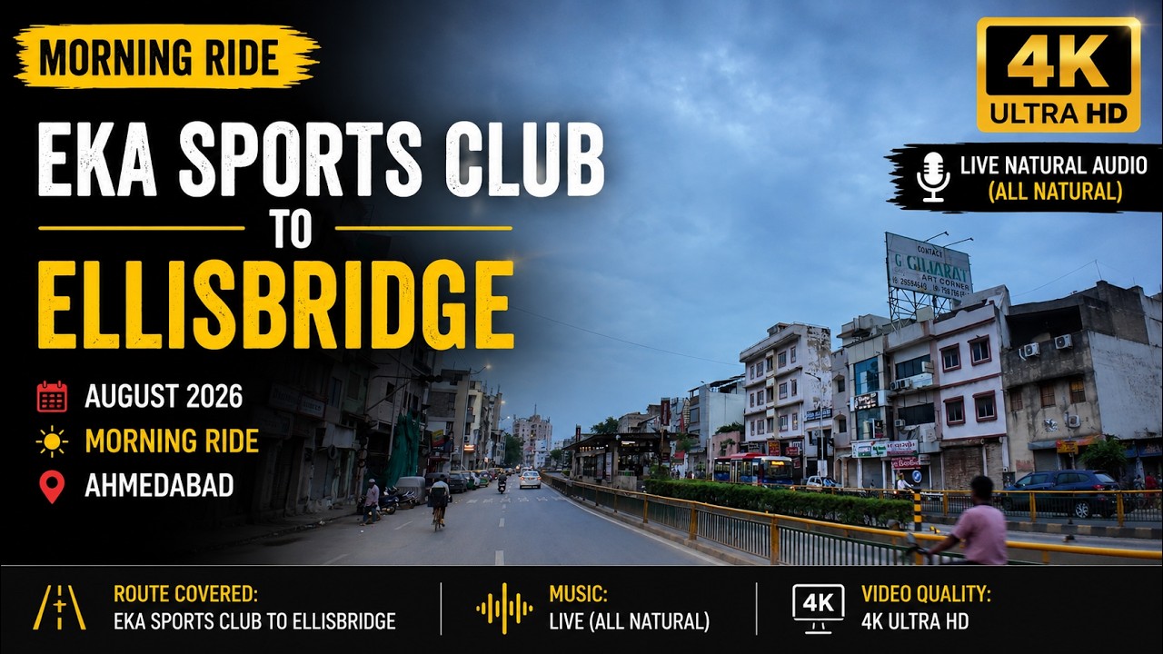Ahmedabad Morning Drive 4K | EKA Sports Club to Ellisbridge | Real City Roads #InDriveThru