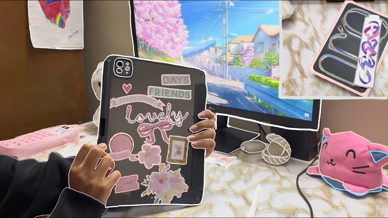 ✨New M4 iPad Pro 11” + Pencil Pro 💝& Accessories 🎀 Aesthetic unboxing 🩷