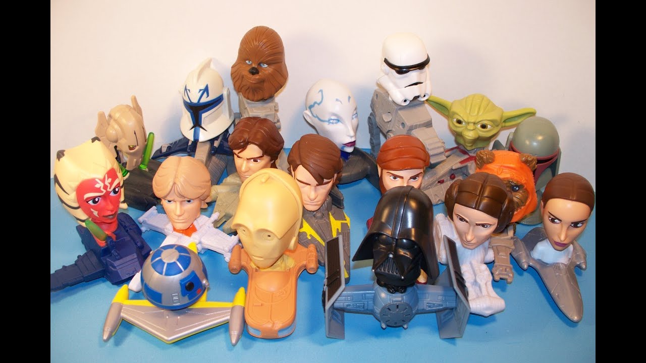 2008 McDONALD'S STAR WARS THE CLONE WARS SET OF 18 HAPPY MEAL FULL COLLECTION TOYS VIDEO REVIEW
