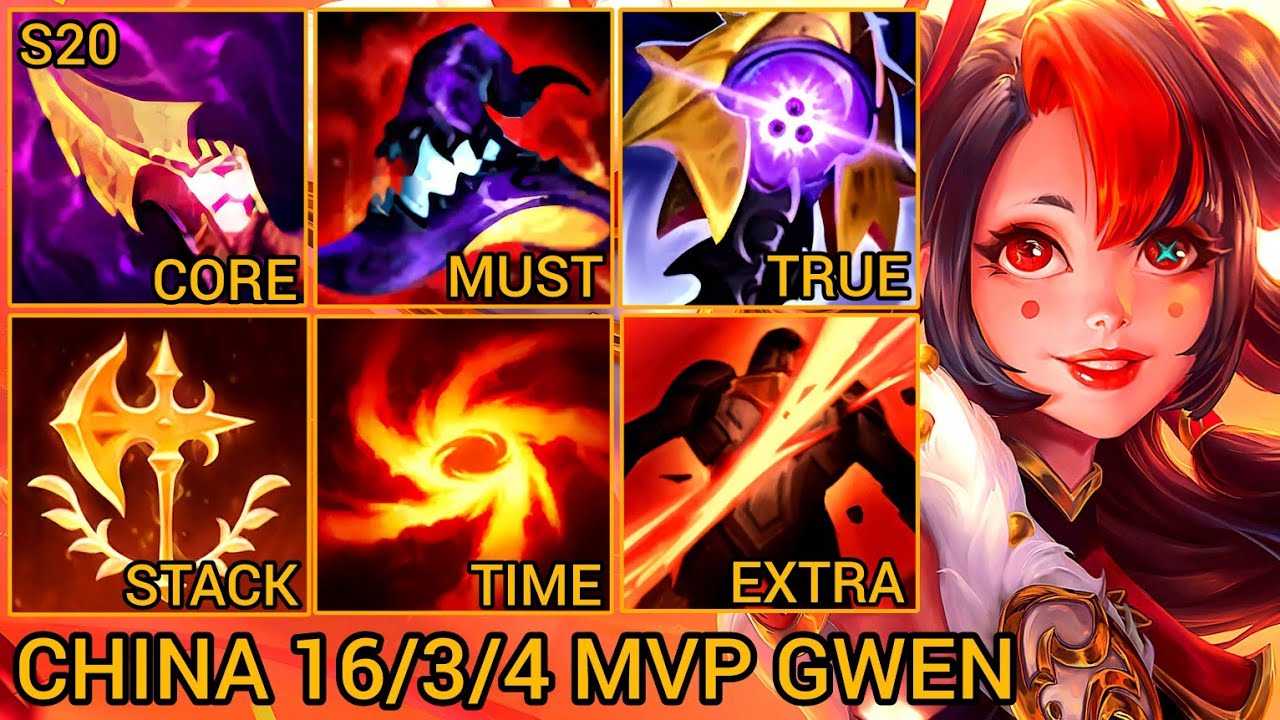 Gwen MVP Jungle S Rating 16/3/4 - China Wild Rift New Meta Build & Runes By Tiarty