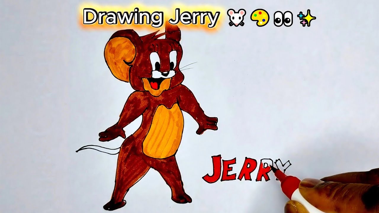 How to Draw Jerry Mouse Step by Step | Easy Cartoon Drawing for Beginners
